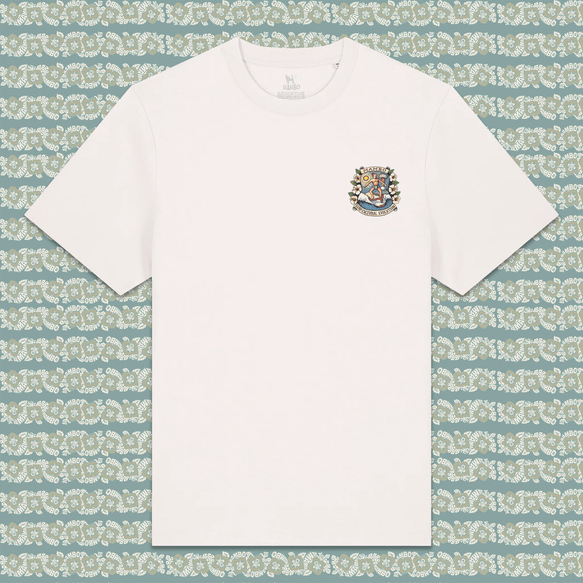 Surf-Cultural Evolution t-shirt in Off White — garment front