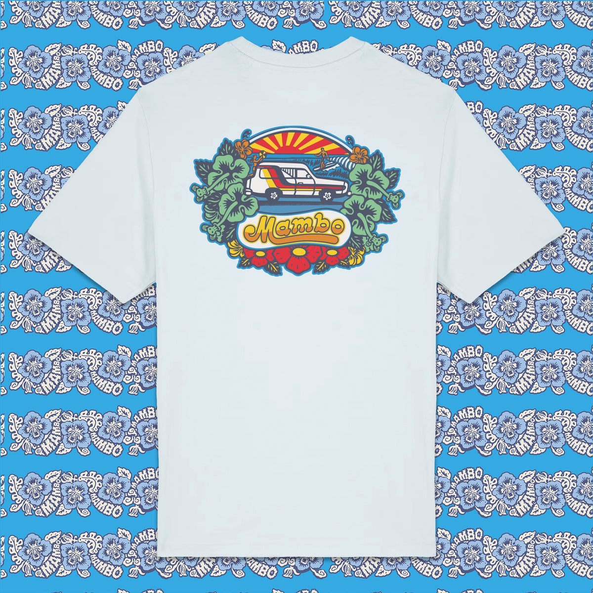 Cruiser t-shirt in Blue Ice — garment back
