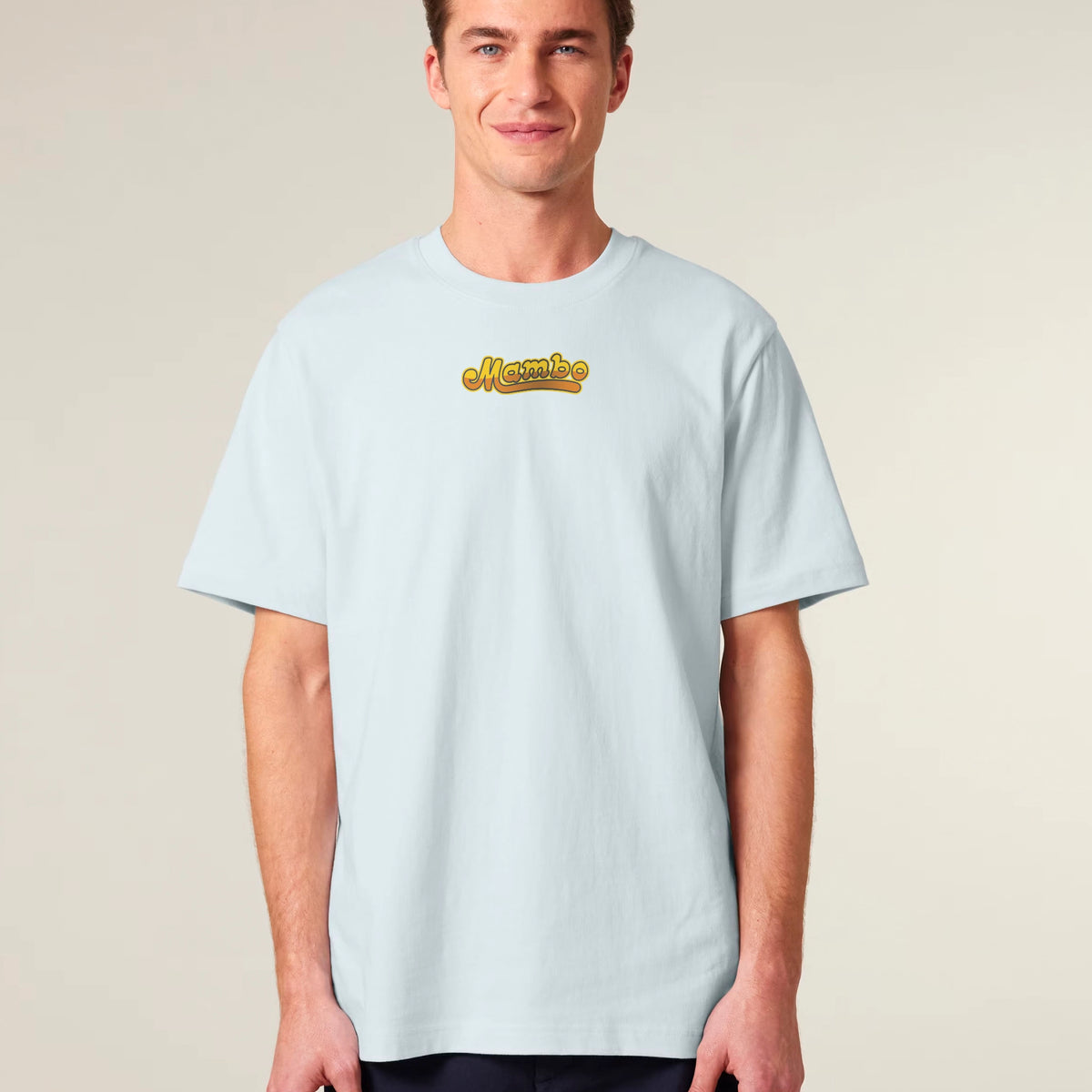 Cruiser t-shirt in Blue Ice — model front