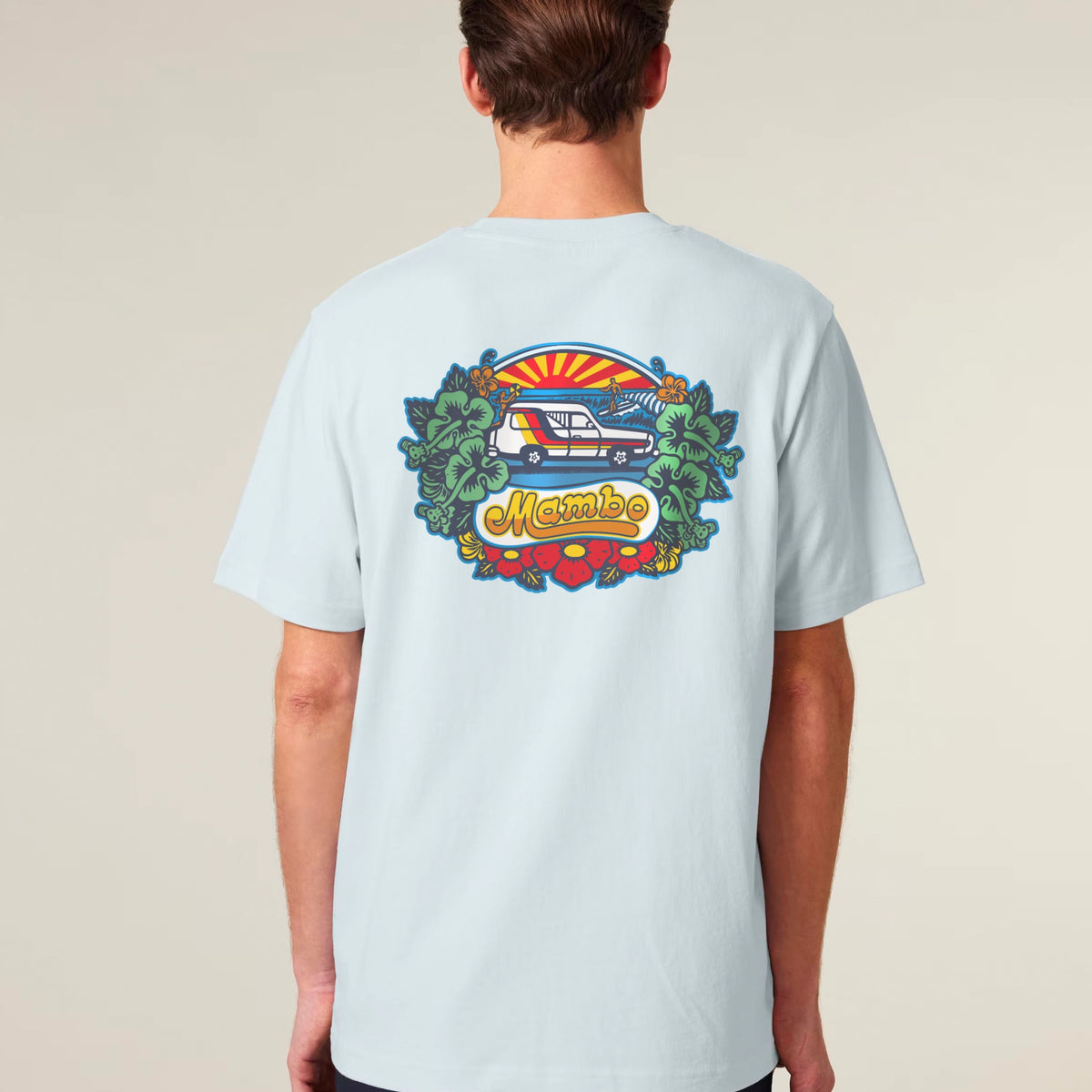 Cruiser t-shirt in Blue Ice — model back