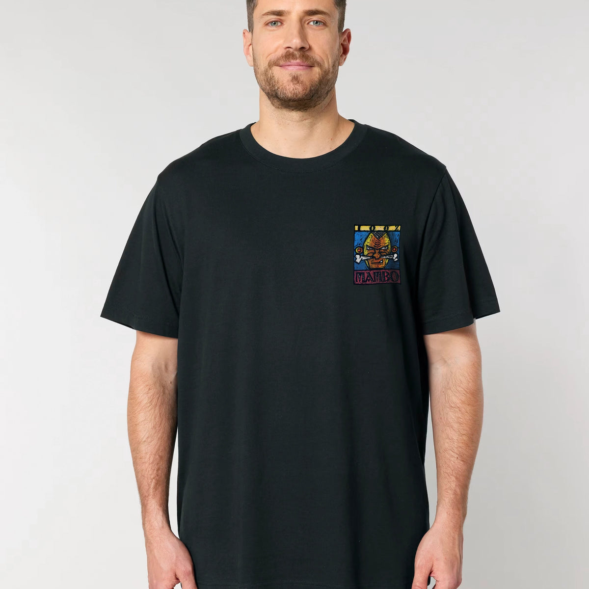 Bones t-shirt in Black — model front