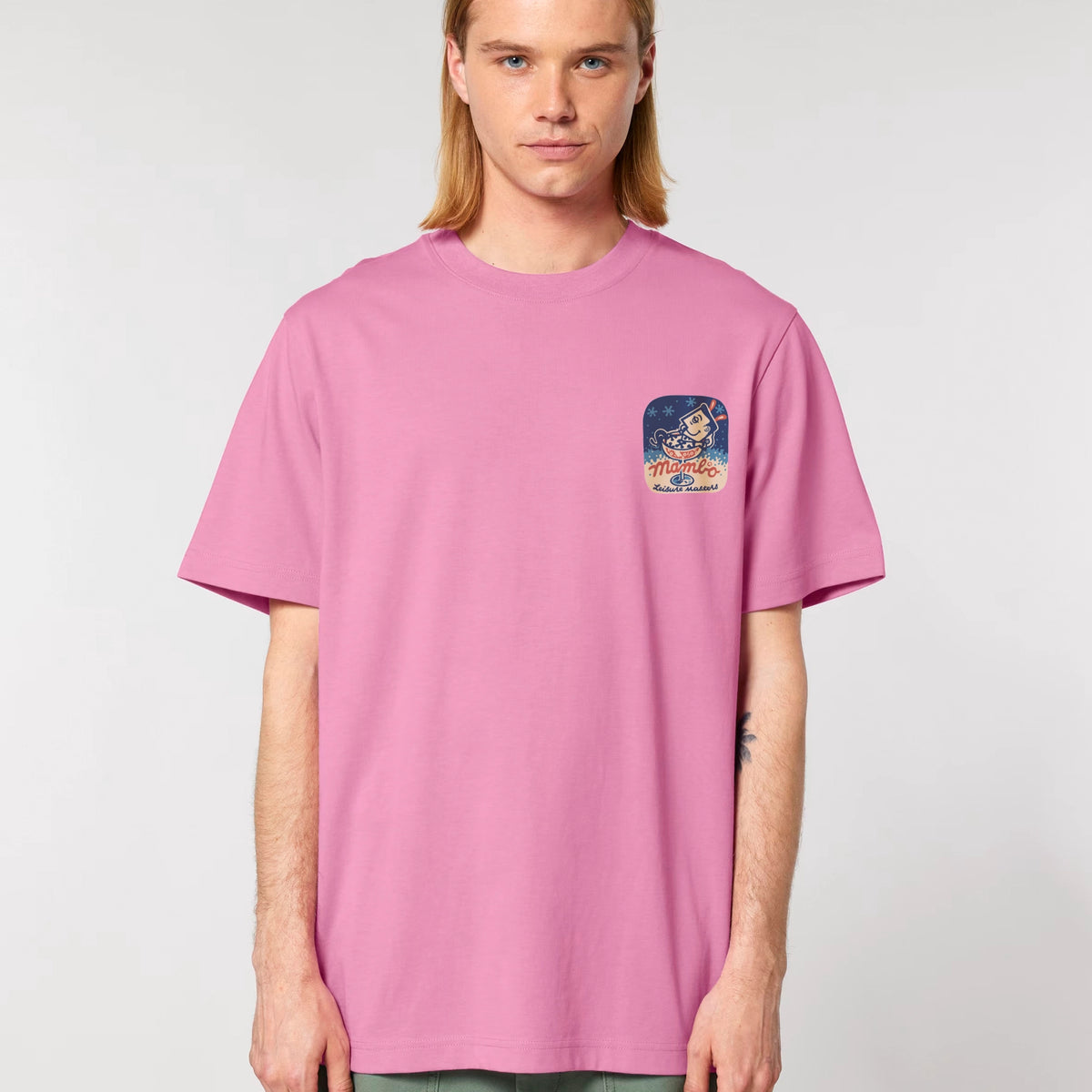 Martini t-shirt in Bubble Pink — model front