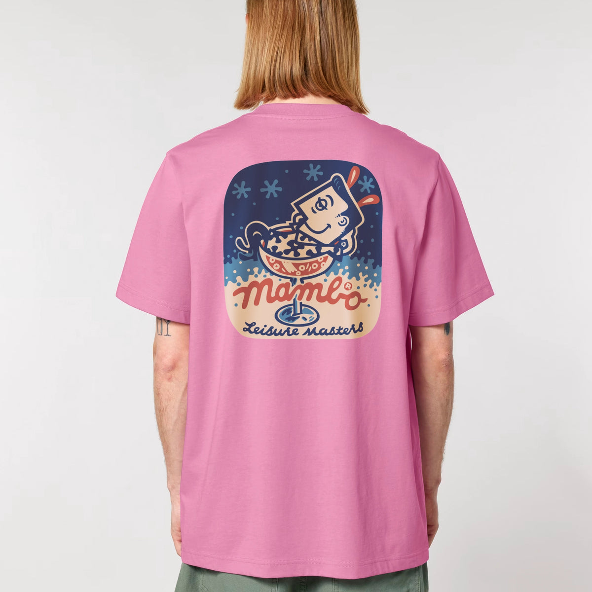 Martini t-shirt in Bubble Pink — model back