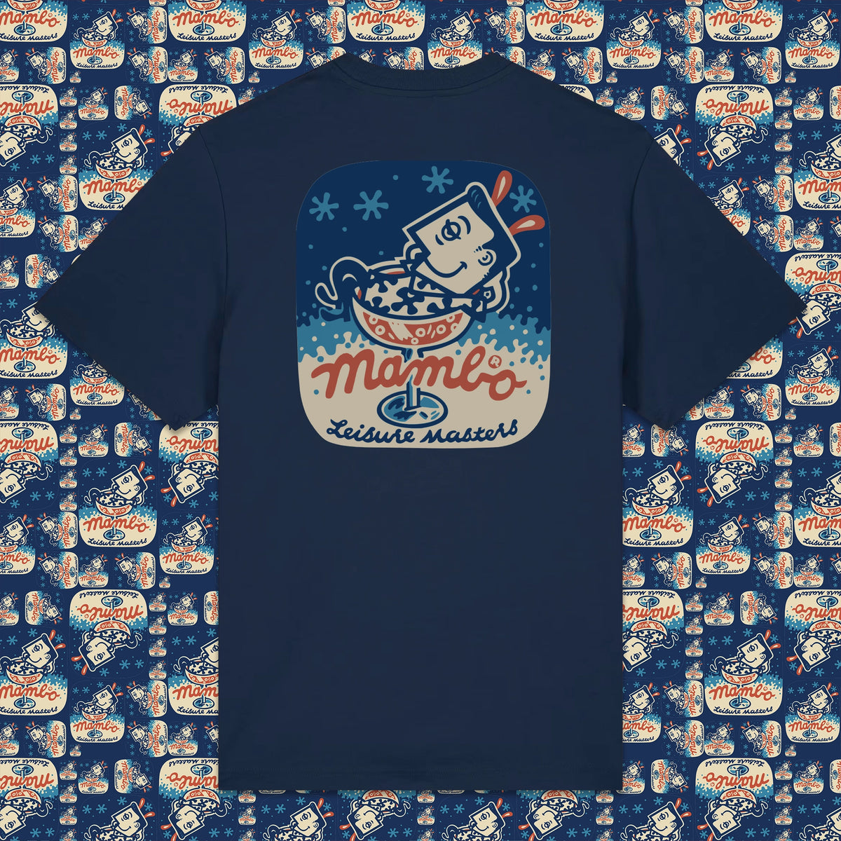 Martini t-shirt in French Navy — garment back
