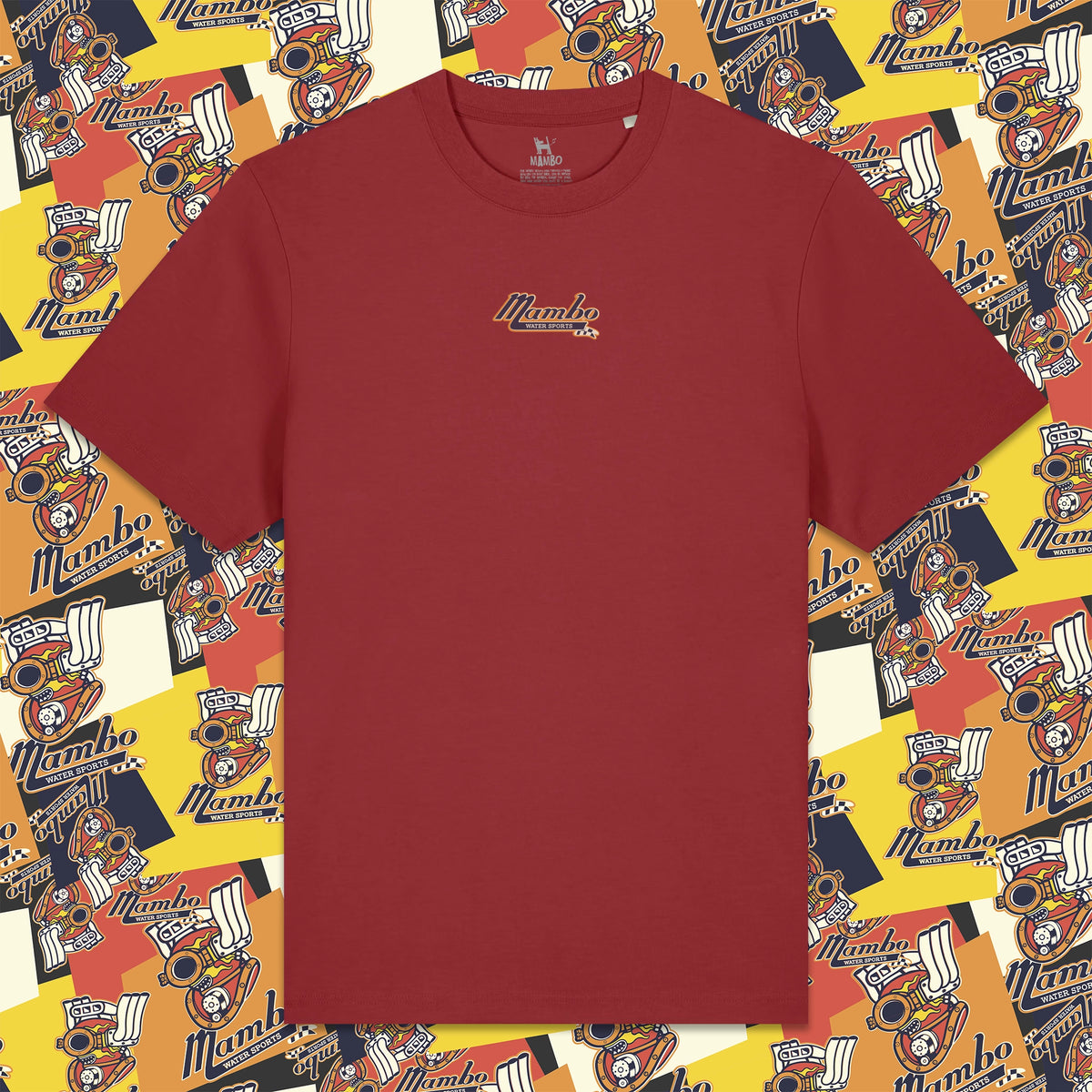 Water Sports t-shirt in Red Earth — garment front