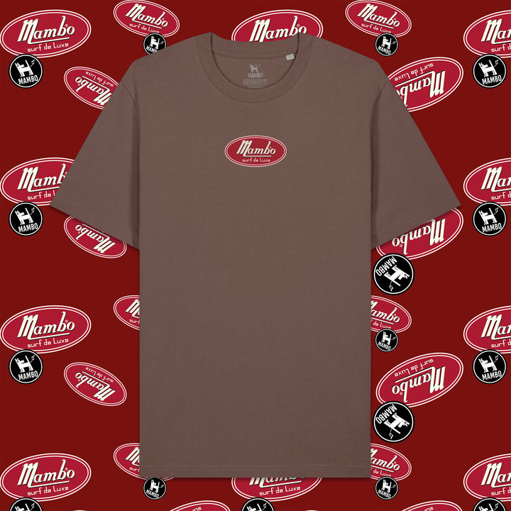 Logo Badge t-shirt in Mocha — garment front