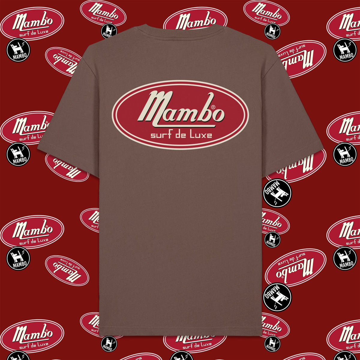 Logo Badge t-shirt in Mocha — garment back