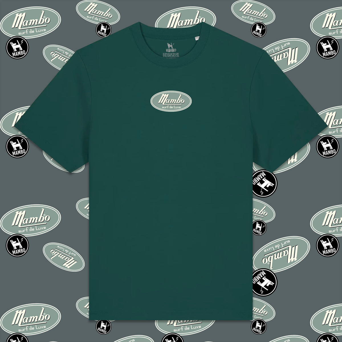 Logo Badge t-shirt in Glazed Green — garment front