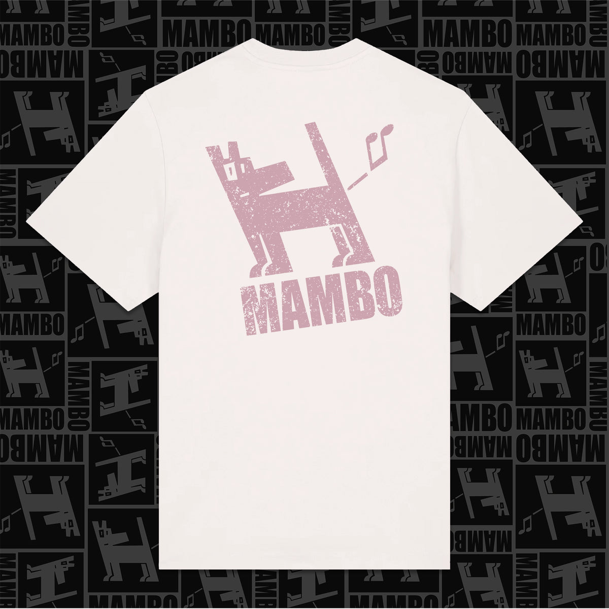 Distressed Dog t-shirt in Off White — garment back