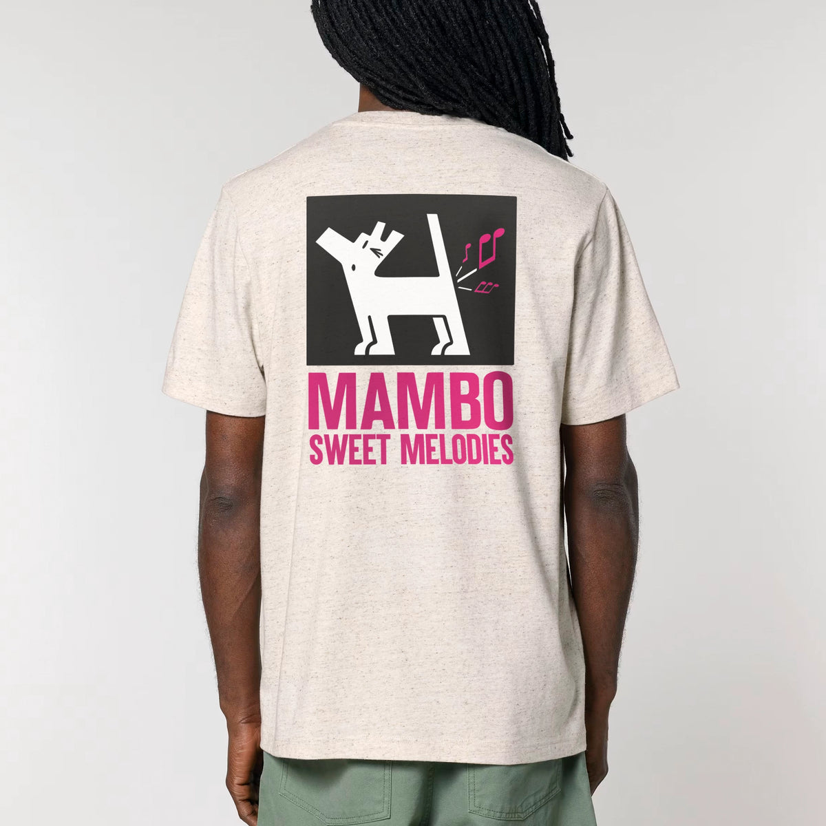 Sweet Melodies t-shirt in Eco Heather — model back