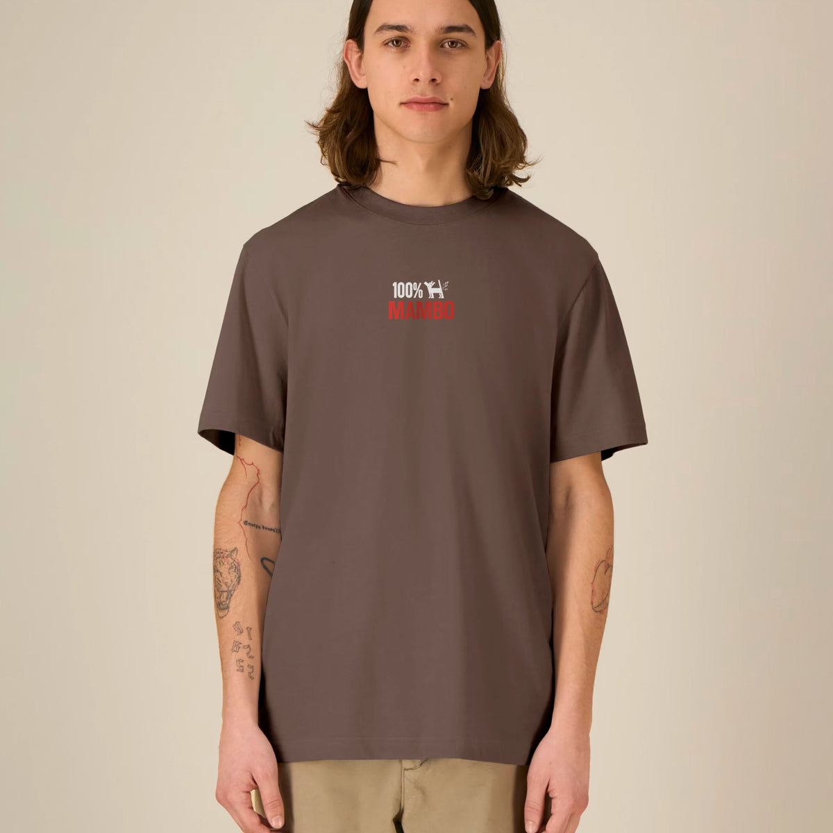Sweet Melodies t-shirt in Mocha — model front