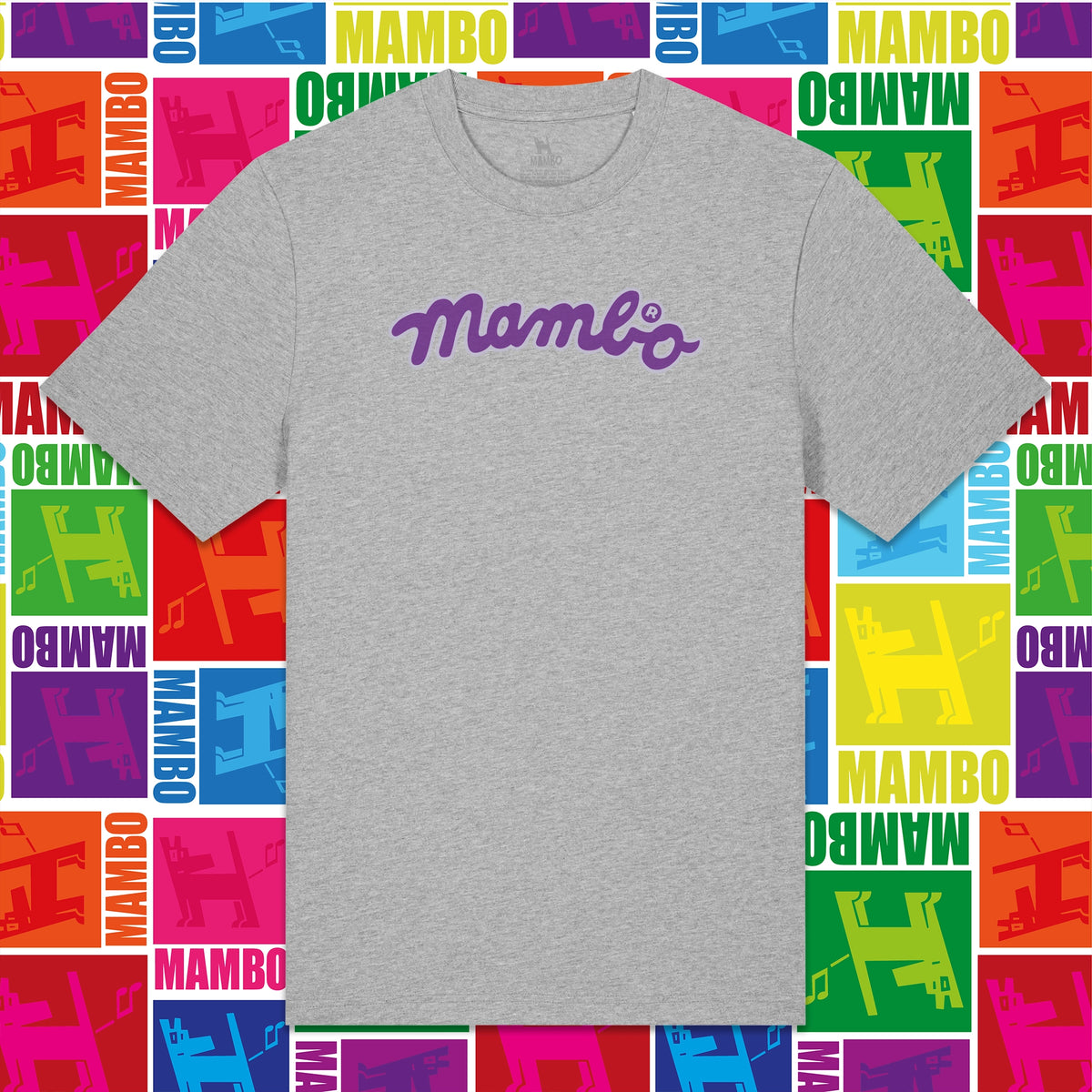 Flow Logo t-shirt in Heather Grey — garment front