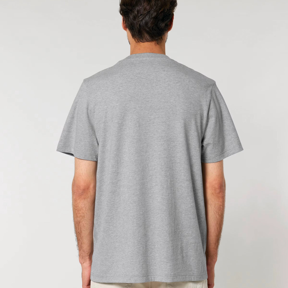 Flow Logo t-shirt in Heather Grey — model back