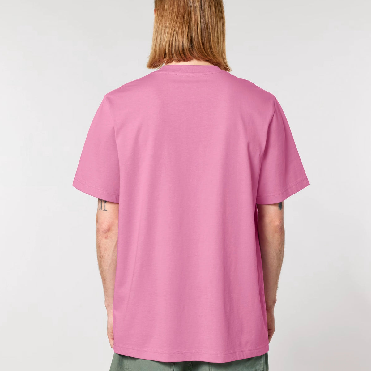 Flow Logo t-shirt in Bubble Pink — model back
