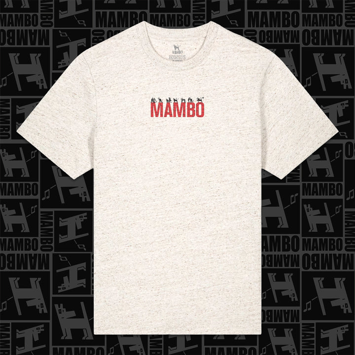 Line Up t-shirt in Eco Heather — garment front