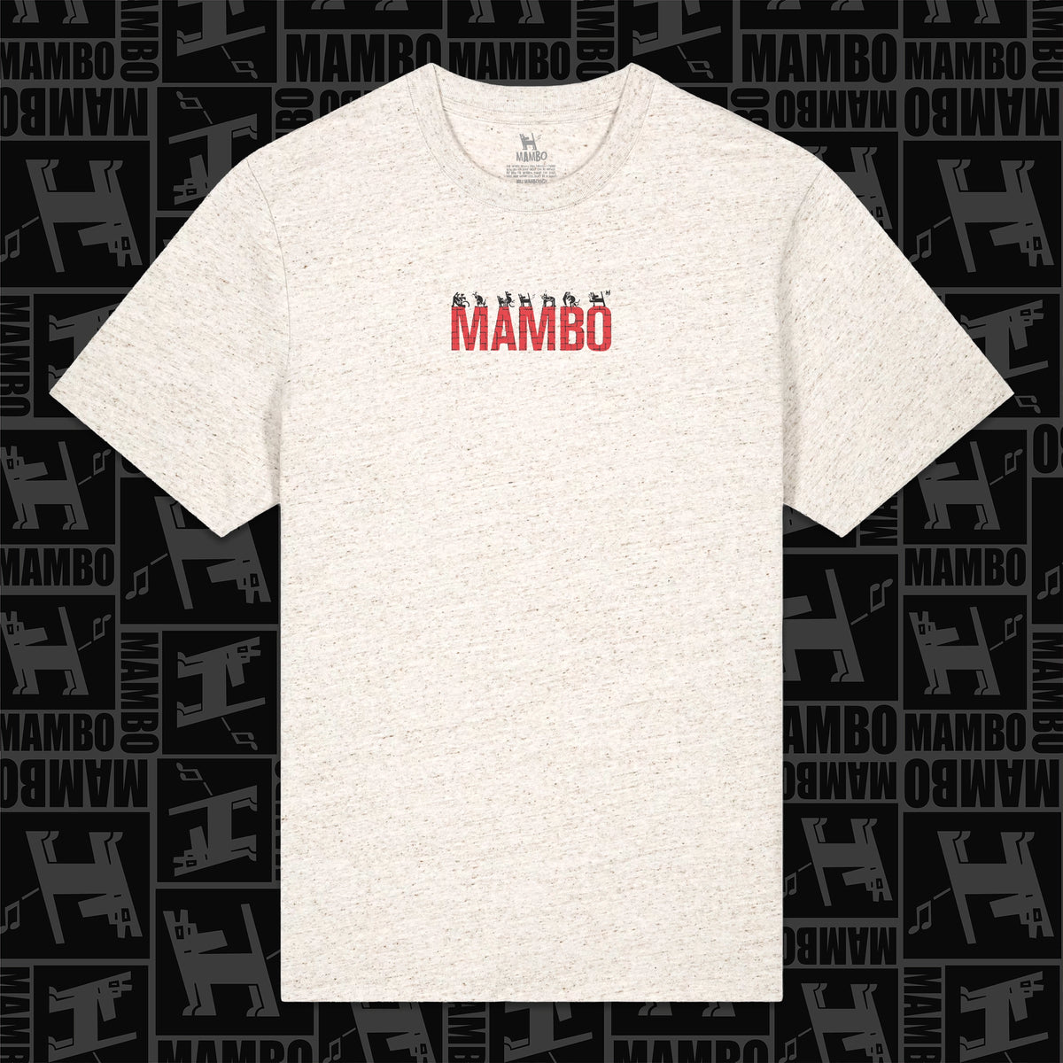 Line Up t-shirt in Eco Heather — garment front