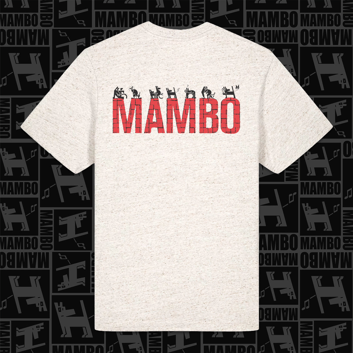 Line Up t-shirt in Eco Heather — garment back