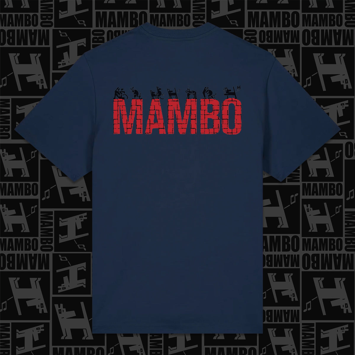 Line Up t-shirt in French Navy — garment back