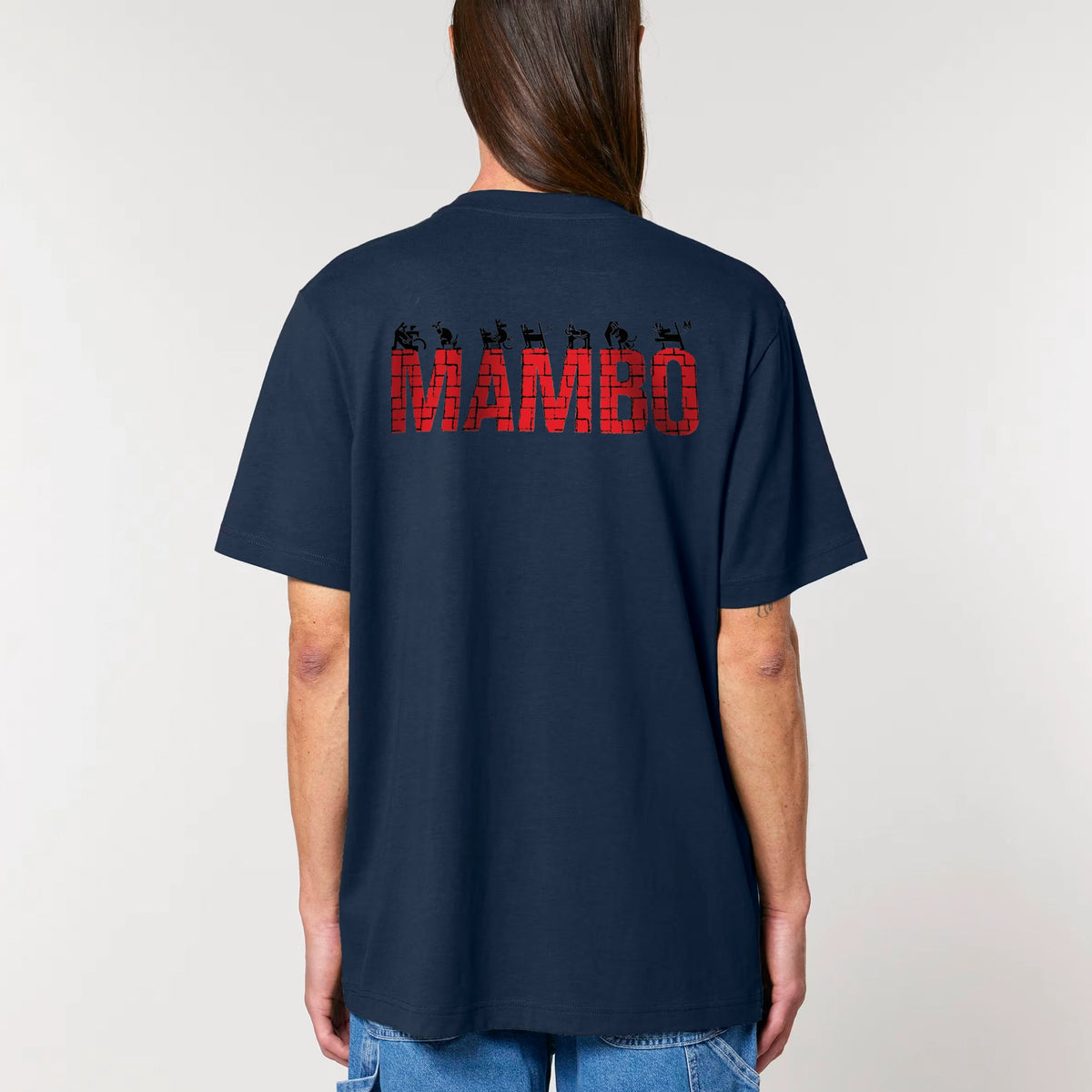 Line Up t-shirt in French Navy — model back