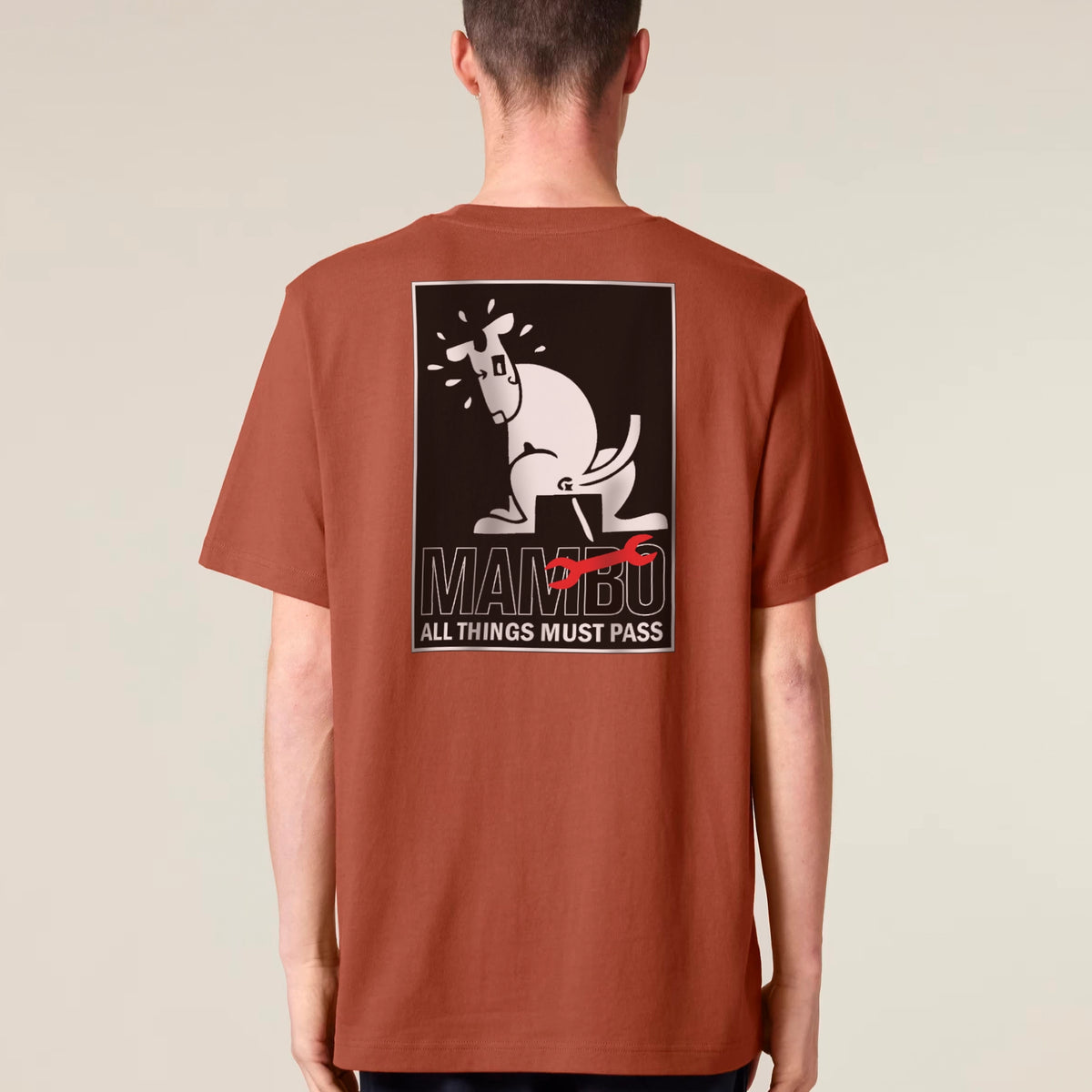 All Things Must Pass t-shirt in Heritage Brown — model back