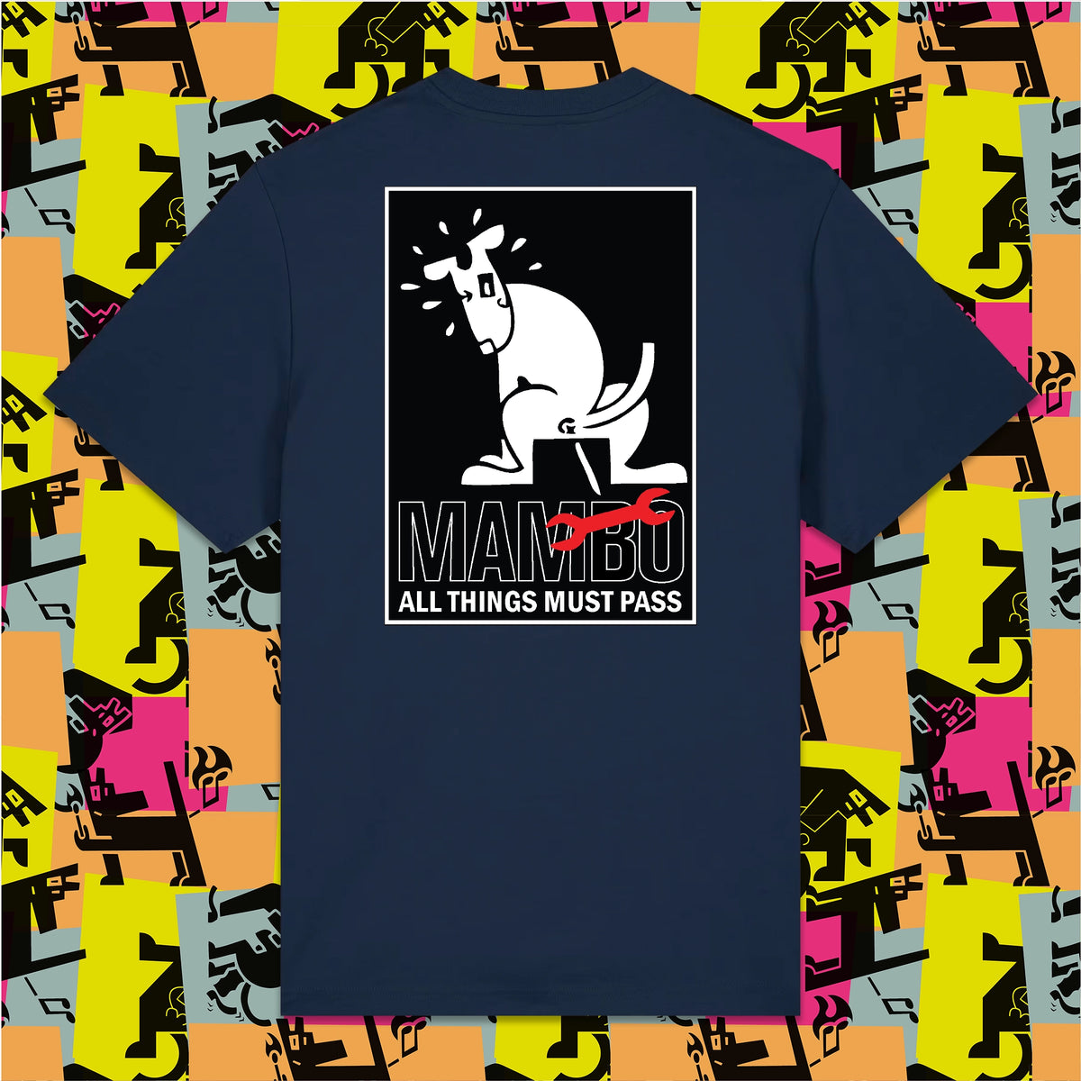 All Things Must Pass t-shirt in French Navy — garment back