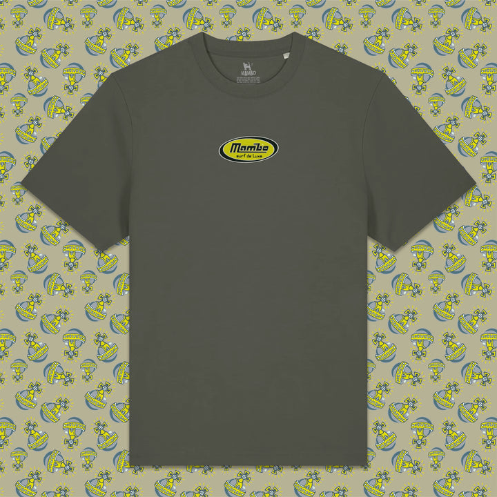 Deluxe Badge t-shirt in Khaki — garment front