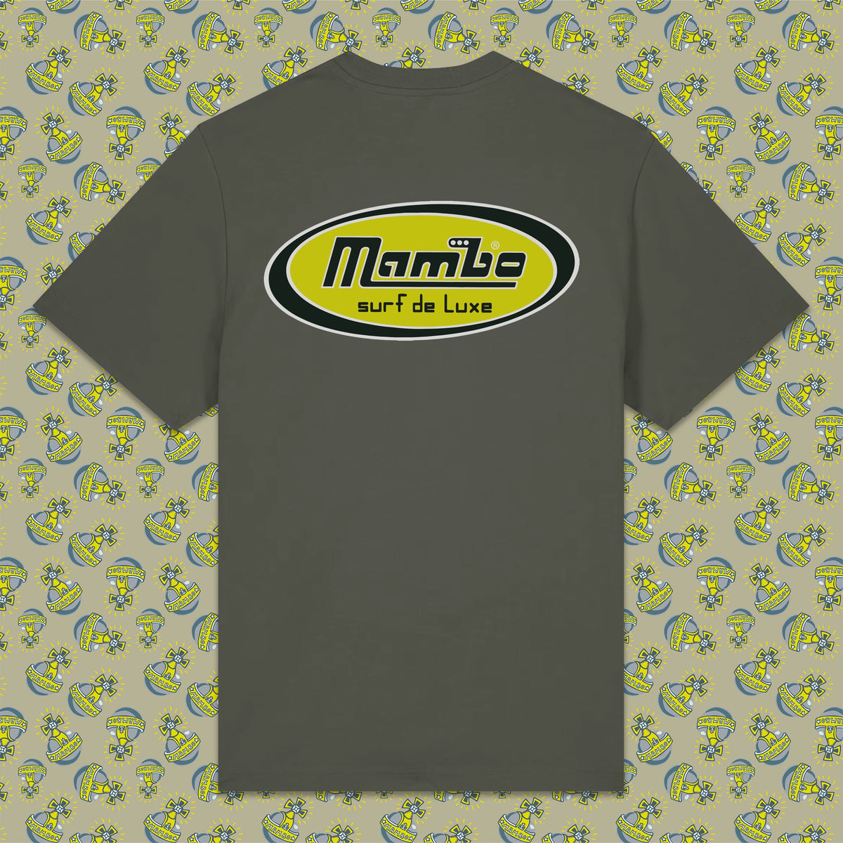 Deluxe Badge t-shirt in Khaki — garment back