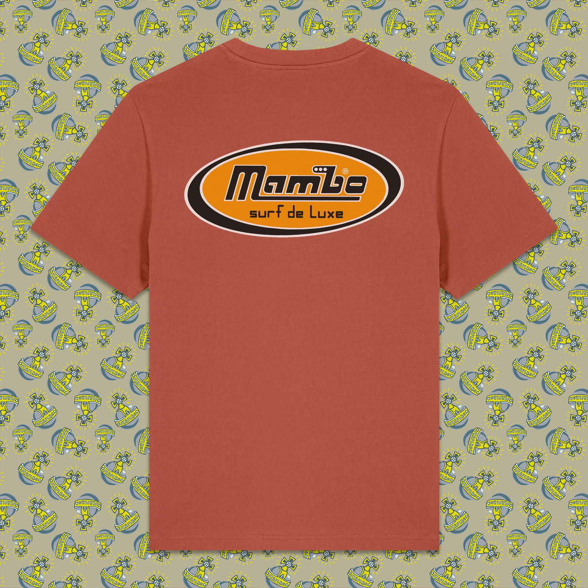 Deluxe Badge t-shirt in Heritage Brown — garment back