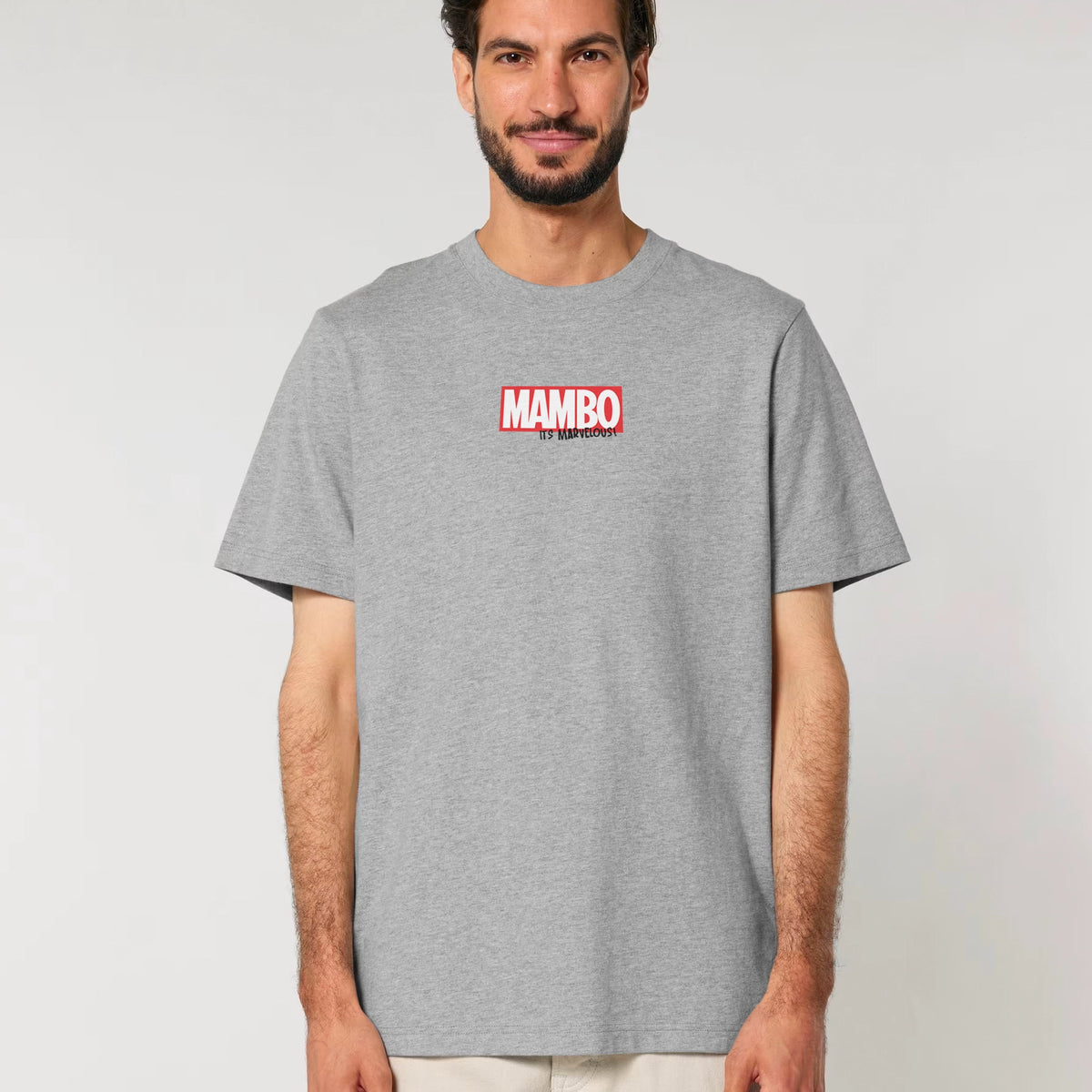 Marvelous t-shirt in Heather Grey — model front