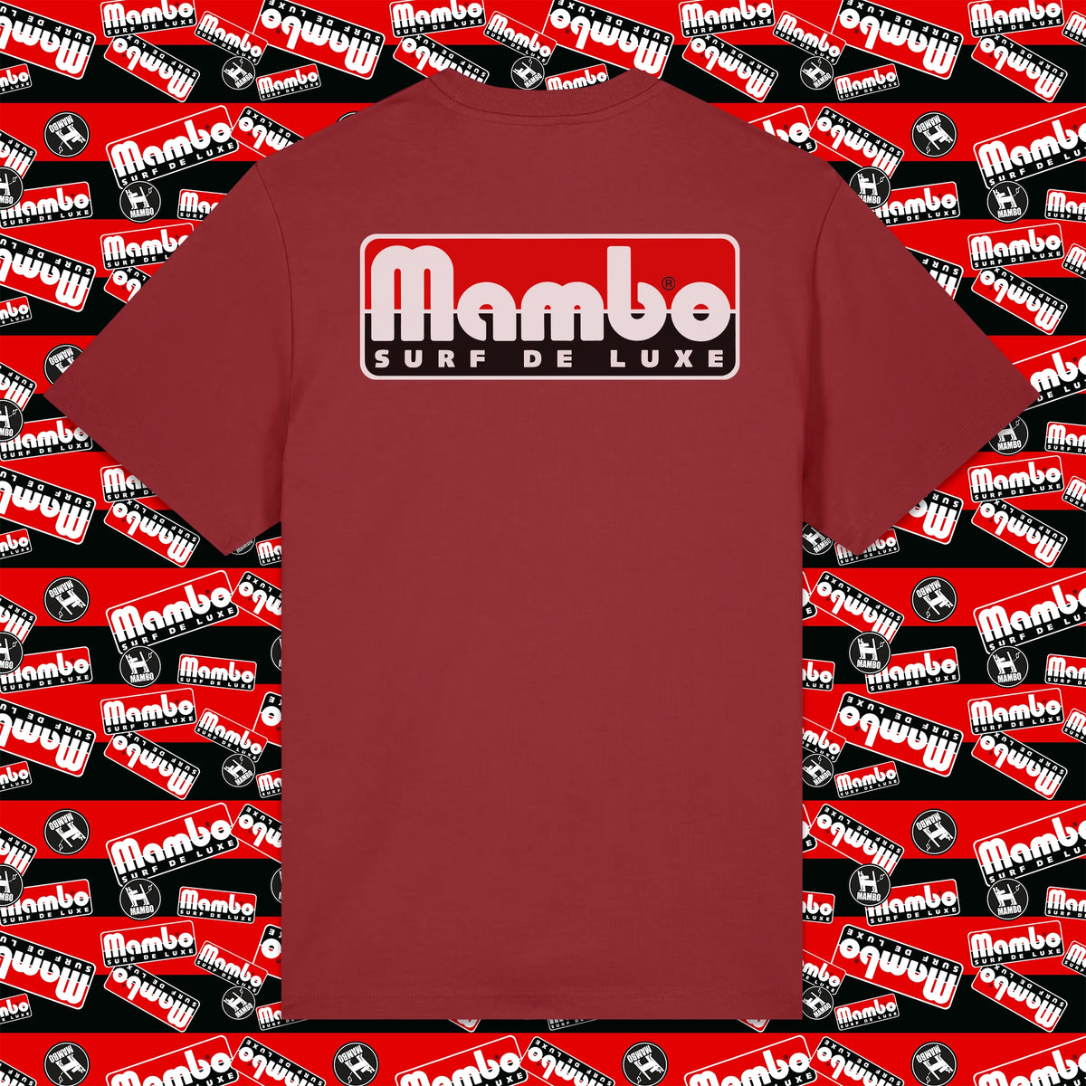 Surf Deluxe t-shirt in Red Earth — garment back
