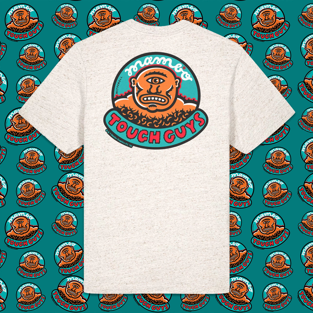 Tough Guys t-shirt in Eco Heather — garment back