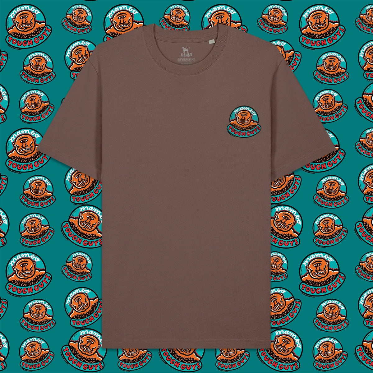 Tough Guys t-shirt in Mocha — garment front
