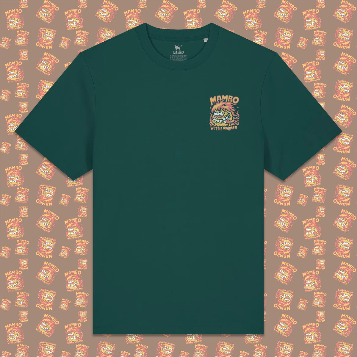 Wettie Warmer t-shirt in Glazed Green — garment front