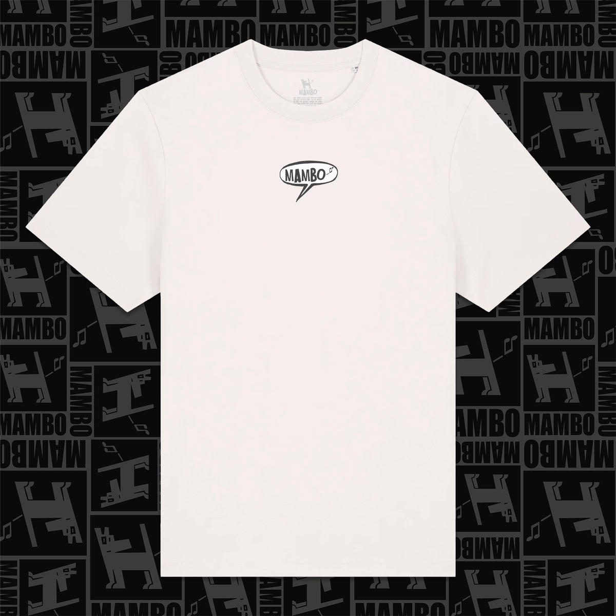 Farting Dog t-shirt in Off White — garment front
