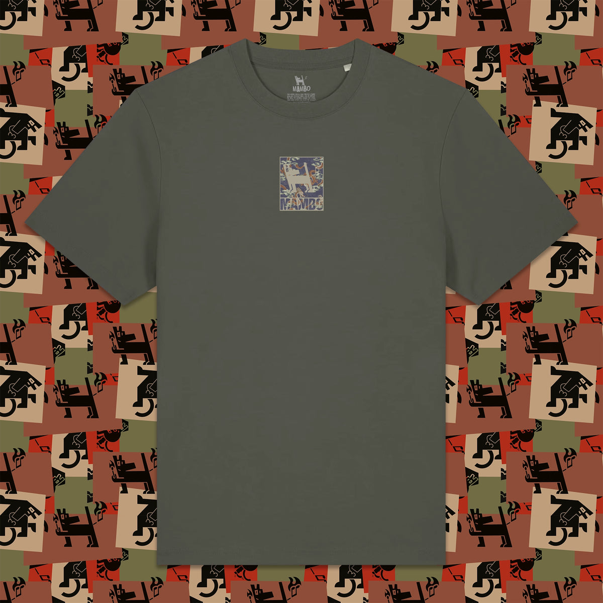 Dragon Dog t-shirt in Khaki — garment front