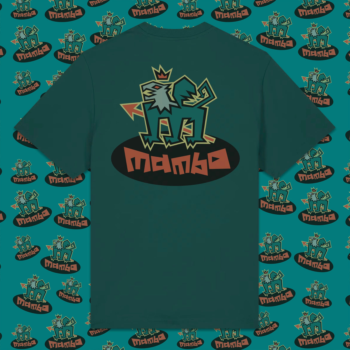 Mambo Griffin T-shirt in Glazed Green, back product view