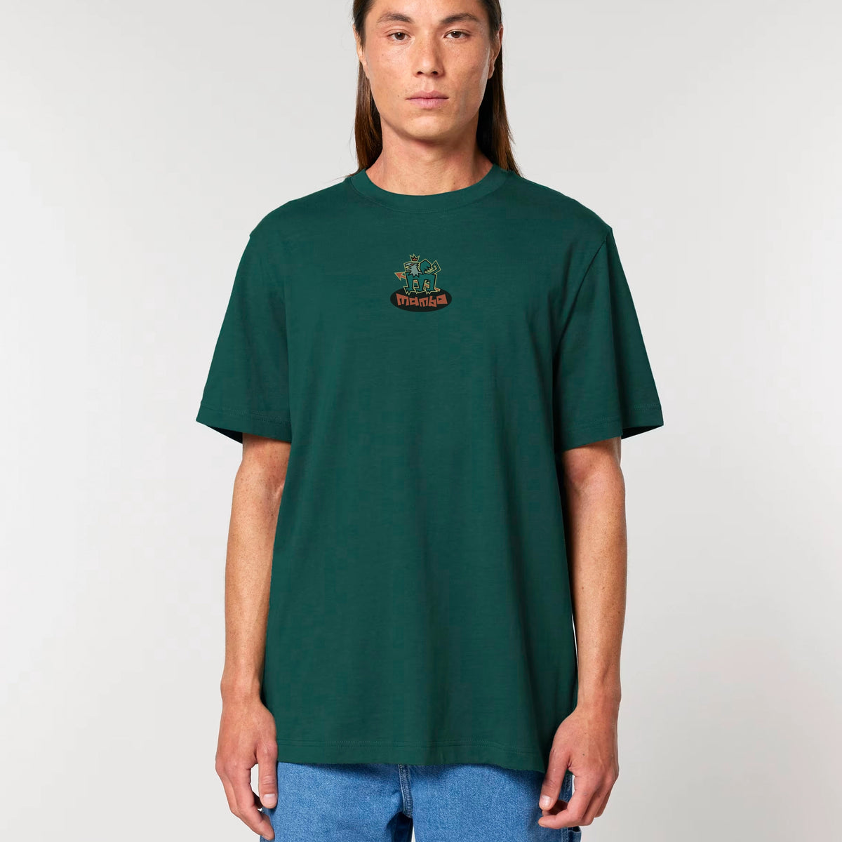 Mambo Griffin T-shirt in Glazed Green, front on-model view