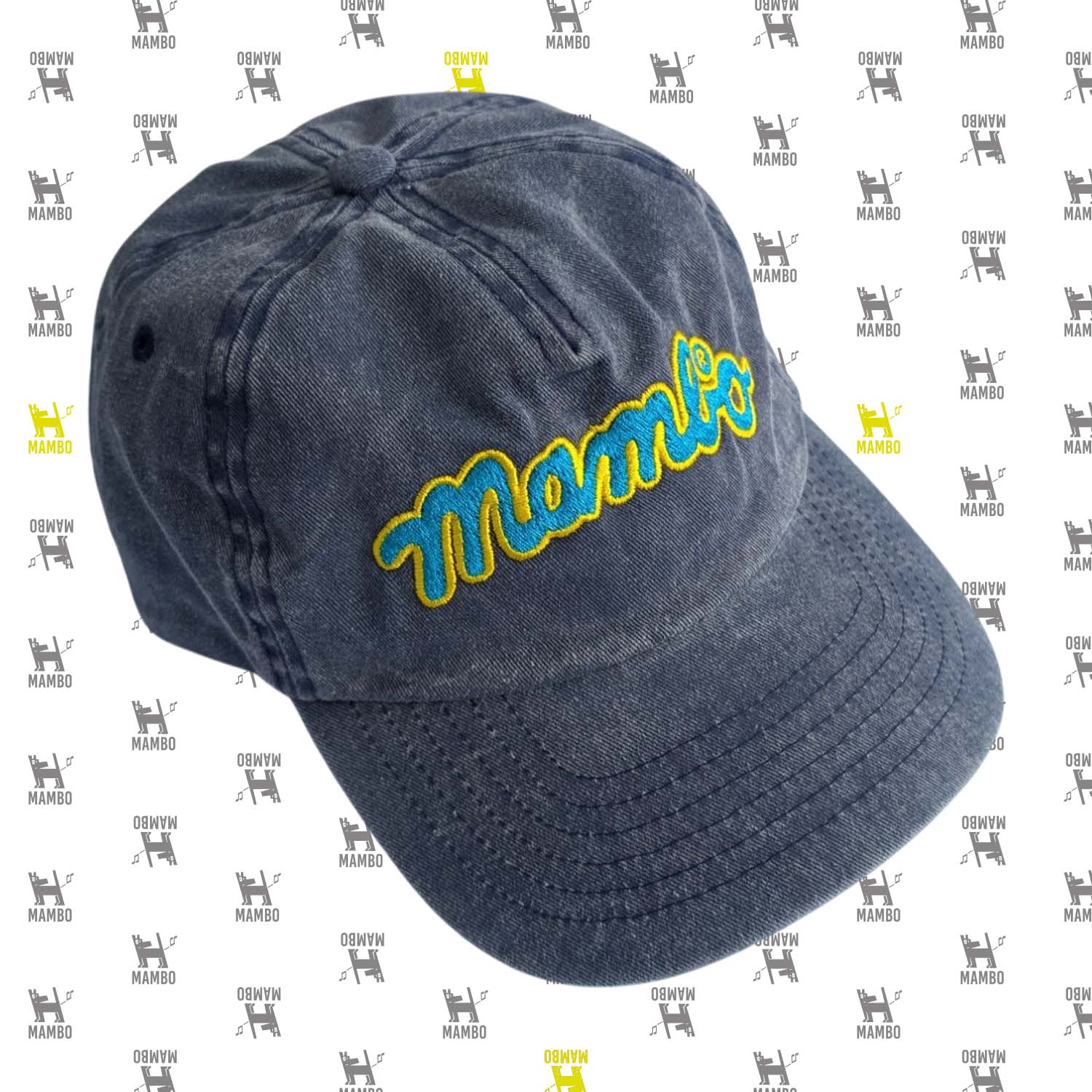Mambo 'Flow Logo' Dad Cap - Washed Denim