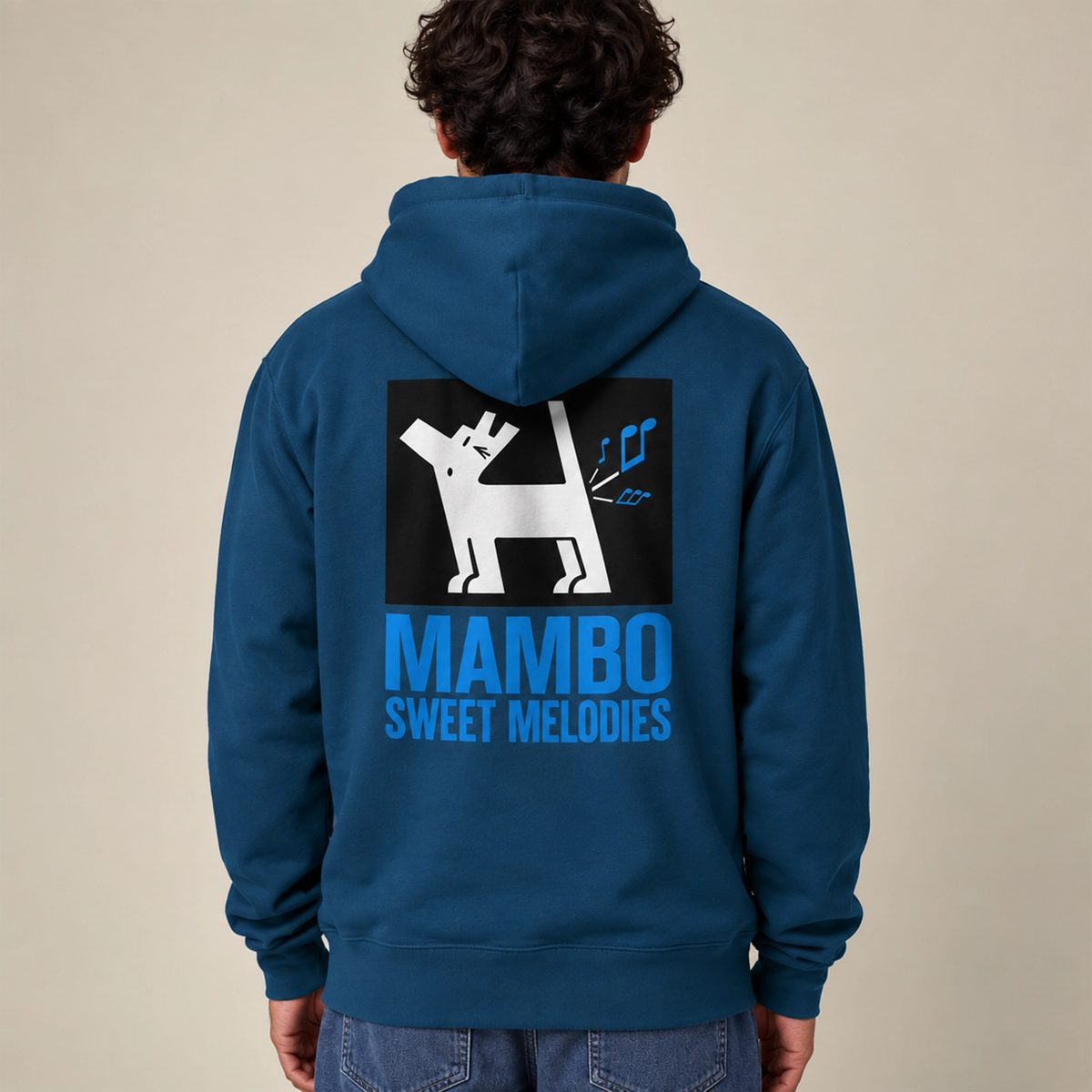 Sweet Melodies hoodie in Deep Teal — model back