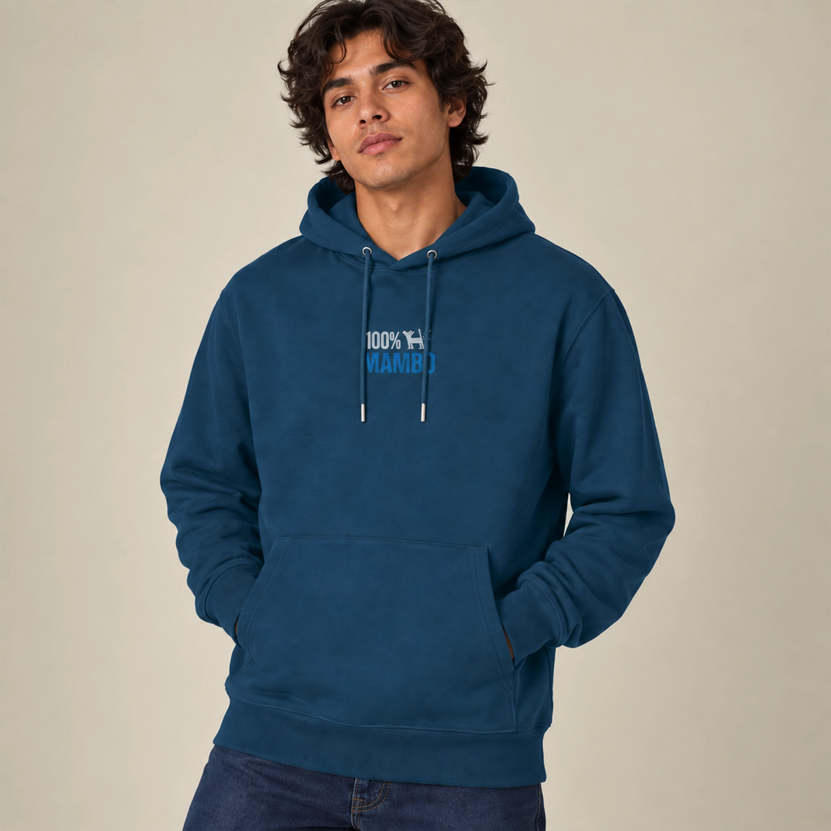 Sweet Melodies hoodie in Deep Teal — model front