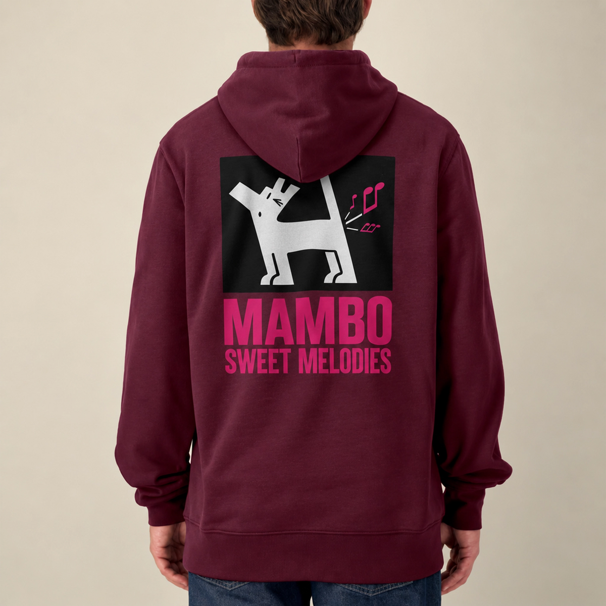 Sweet Melodies hoodie in Deep Plum — model back