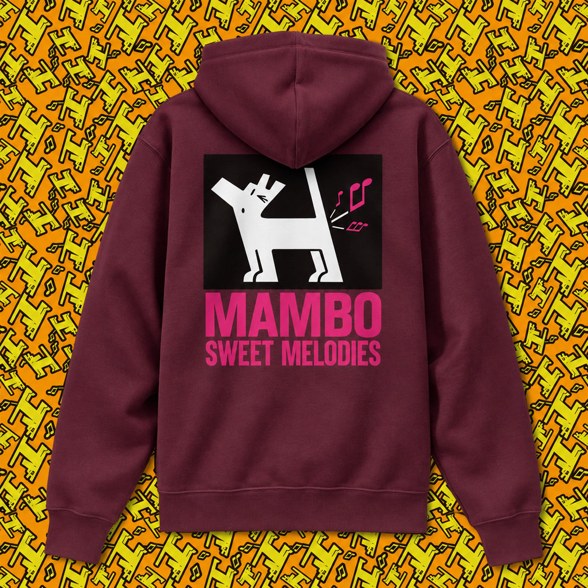 Sweet Melodies hoodie in Deep Plum — garment back