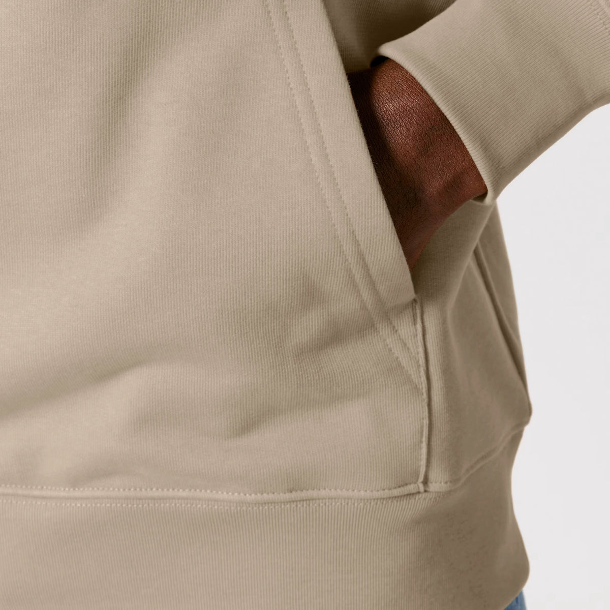 Dragon Dog hoodie in Desert Dust — detail front