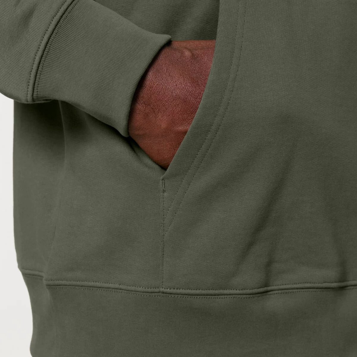 Griffin hoodie in Khaki — detail front