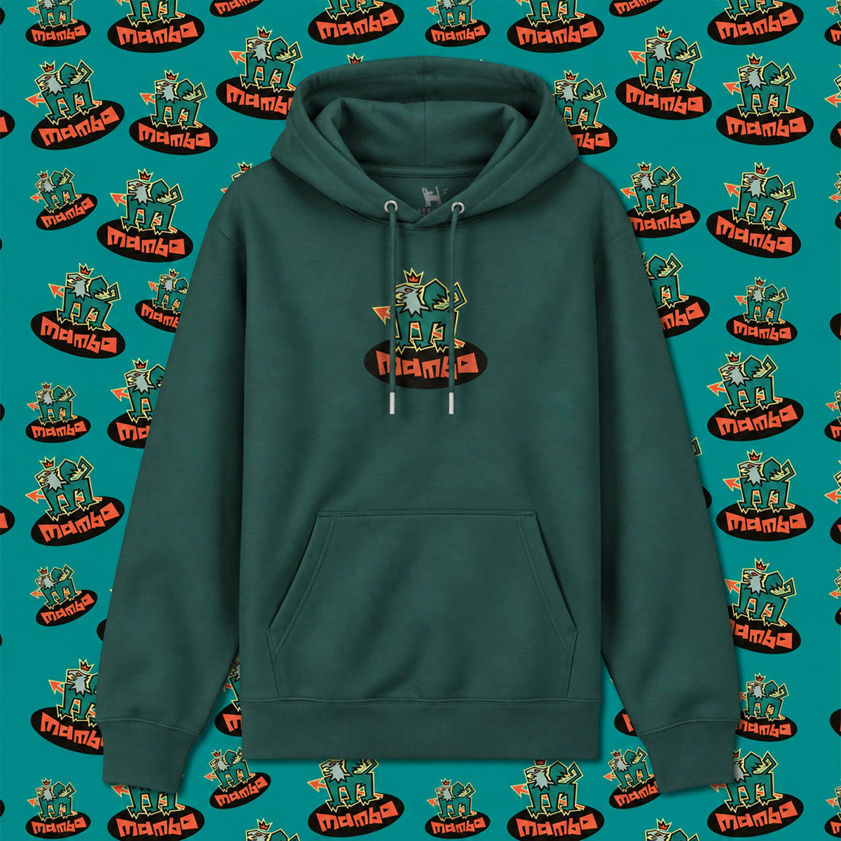 Griffin hoodie in Glazed Green — garment front