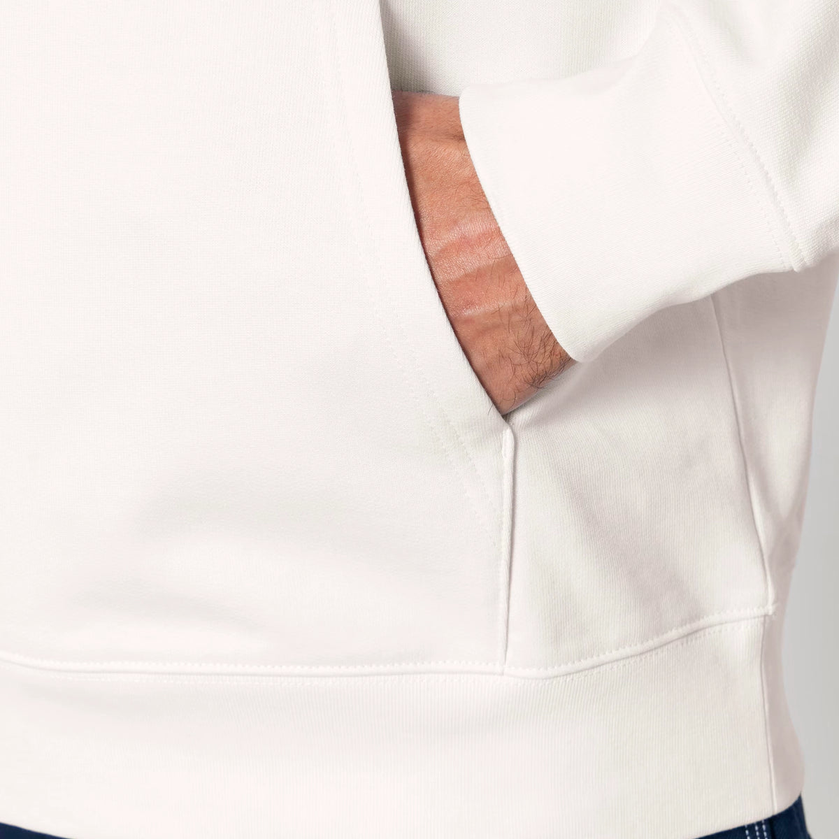 Self Serving hoodie in Off White — detail front