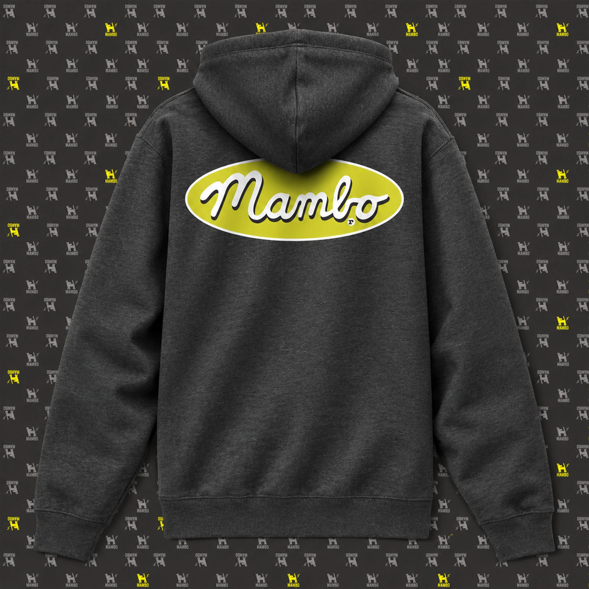 Core Logo hoodie in Dark Heather Grey — garment back