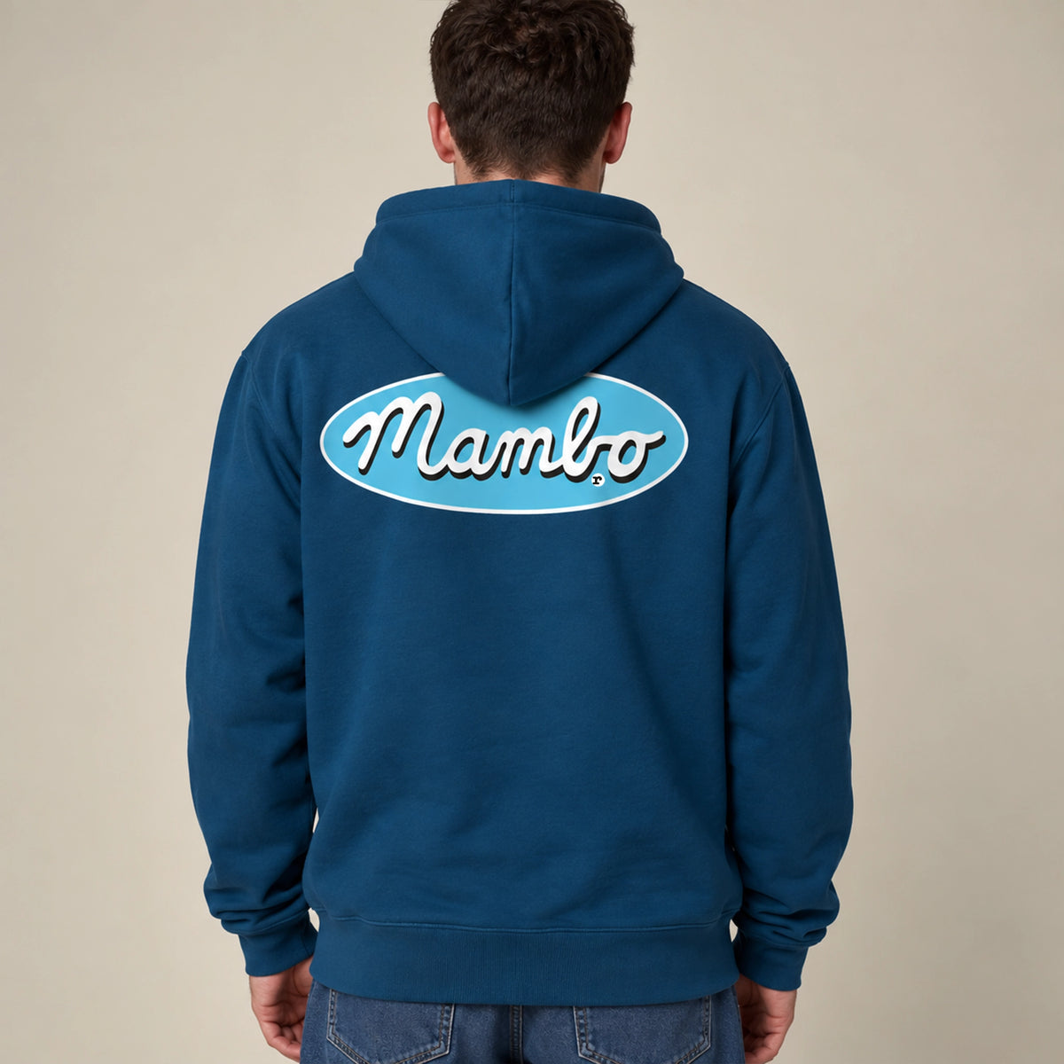 Core Logo hoodie in Deep Teal — model back