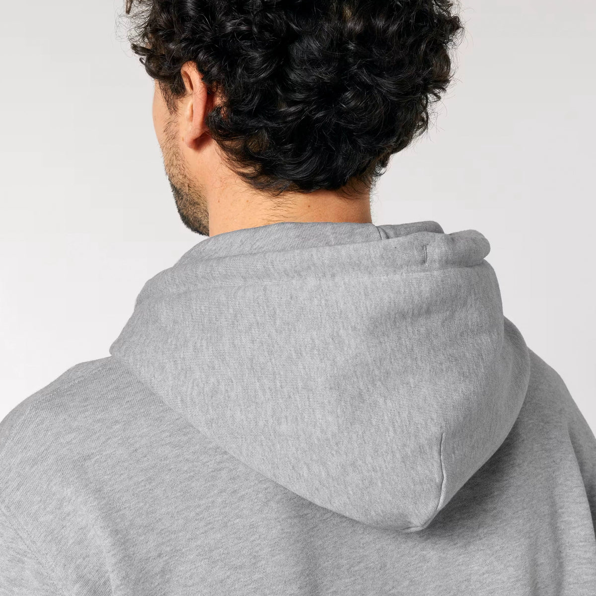 Core Logo hoodie in Heather Grey — detail back
