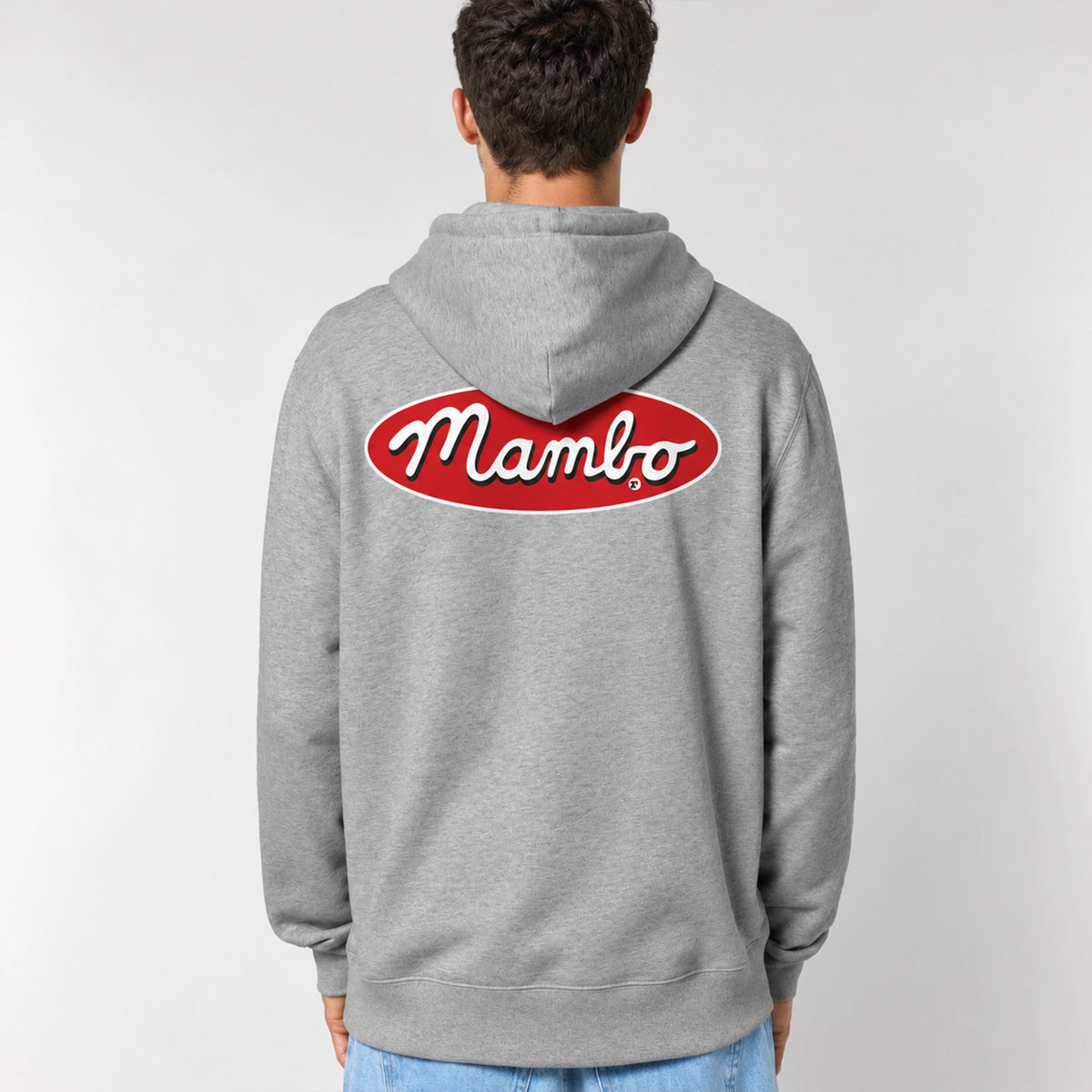 Core Logo hoodie in Heather Grey — model back